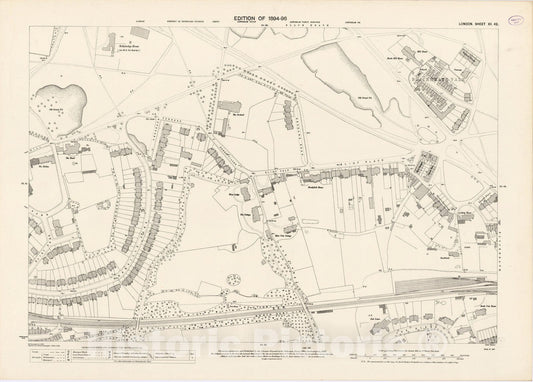 Historic Map : London (England), City Atlas Map, London Sheet XII.42 1895 - Vintage Wall Art