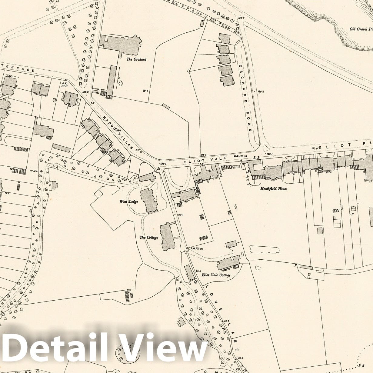 London, Sheet XII.42 - Survey Map, 1895 - Ordnance Survey Historical Map Print