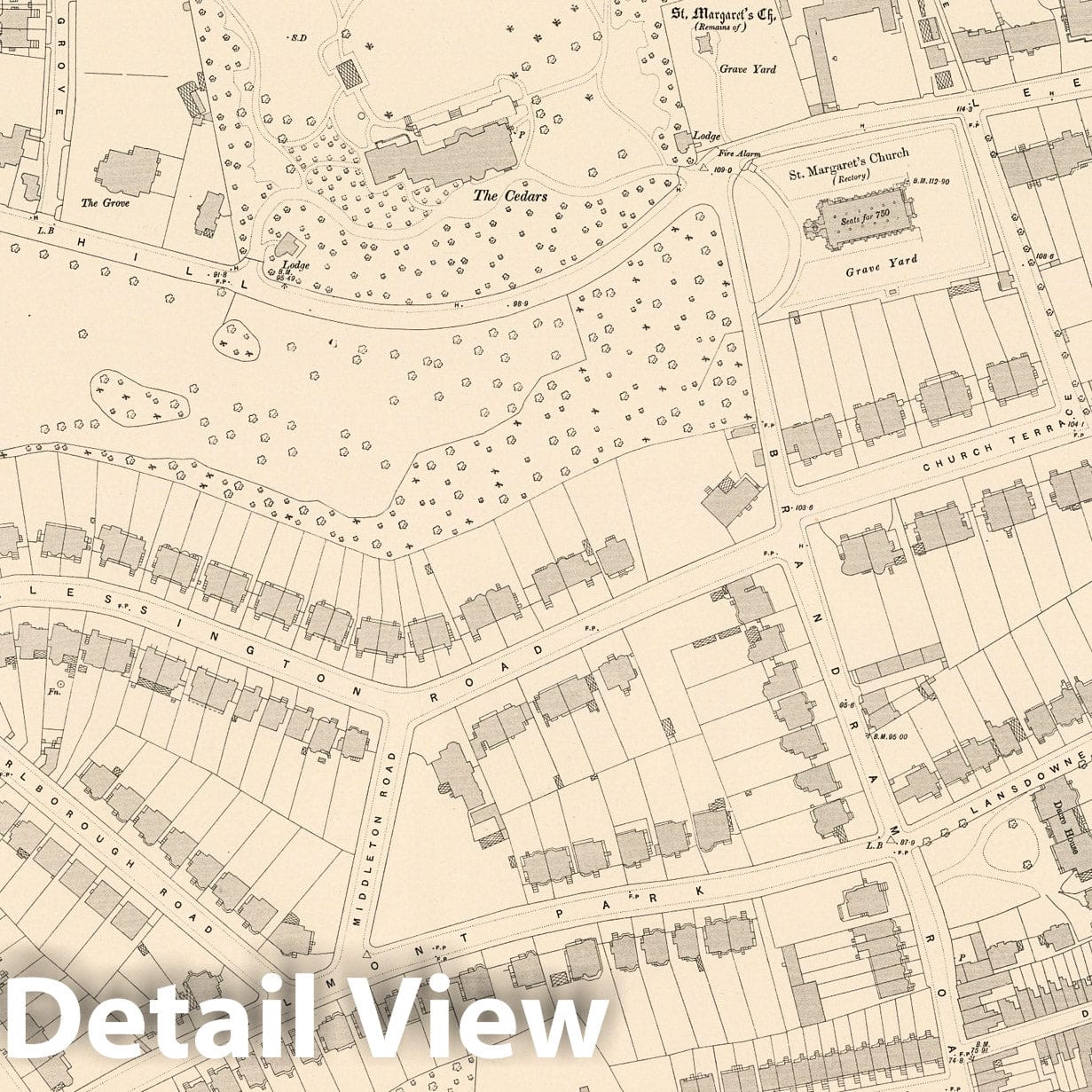 London, Sheet XII.52 - Survey Map, 1895 - Ordnance Survey Historical Print