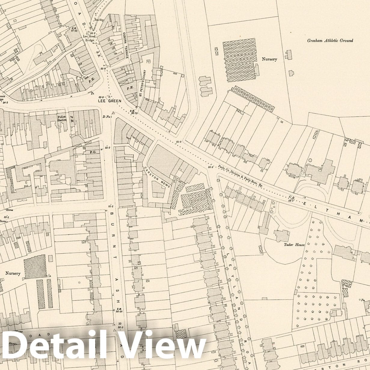 London, Sheet XII.63 - Survey Map, 1895 - Ordnance Survey Historical Print