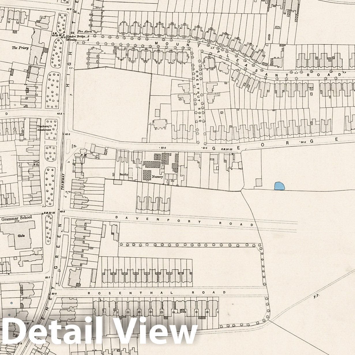 London - Survey Map, 1895 - Ordnance Survey Historical Map Print