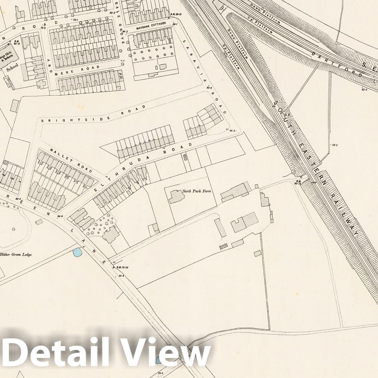 London - Survey Map, 1895 - Ordnance Survey Historical Map Print