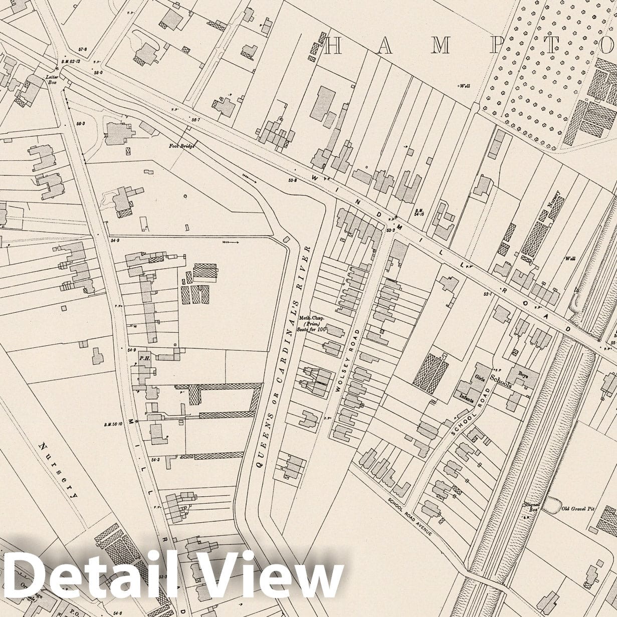 London, Sheet XIII.16 - Survey Map, 1894 - Ordnance Survey Historical Print
