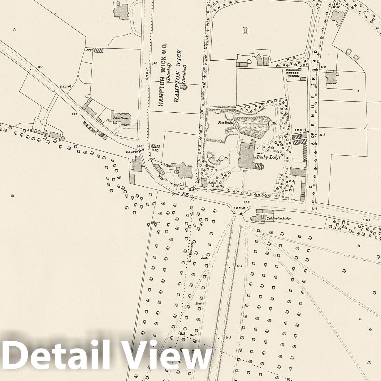 London, Sheet XIII.28 - Survey Map, 1896 - Ordnance Survey Historical Print