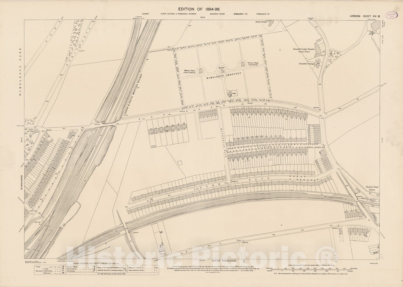 Historic Map : London (England), City Atlas Map, London Sheet XIV.18 1895 - Vintage Wall Art