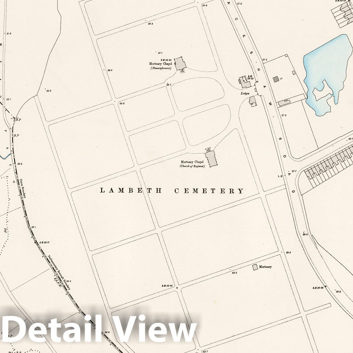London - Survey Map, 1895 - Ordnance Survey Historical Map Print