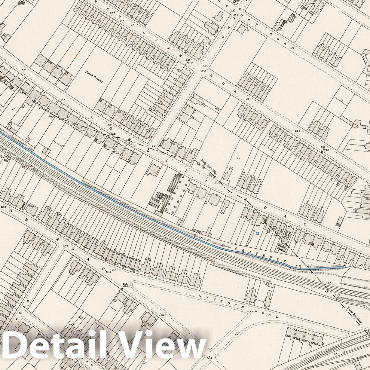 London, Sheet XIV.30 - Ordnance Survey Survey Map, 1895 - Historical Map Print