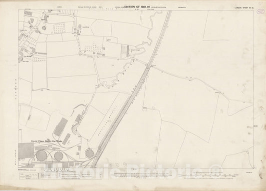 Historic Map : London (England), City Atlas Map, London Sheet XV.10 1895 - Vintage Wall Art
