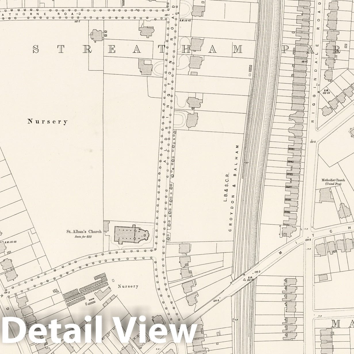 London, Sheet XV.12 - Survey Map, 1895 - Ordnance Survey Historical Print