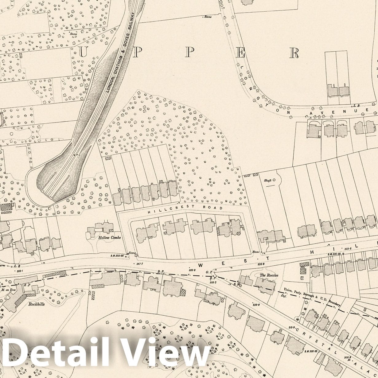 London, Sheet XV.17 - Survey Map, 1895 - Ordnance Survey Historical Print