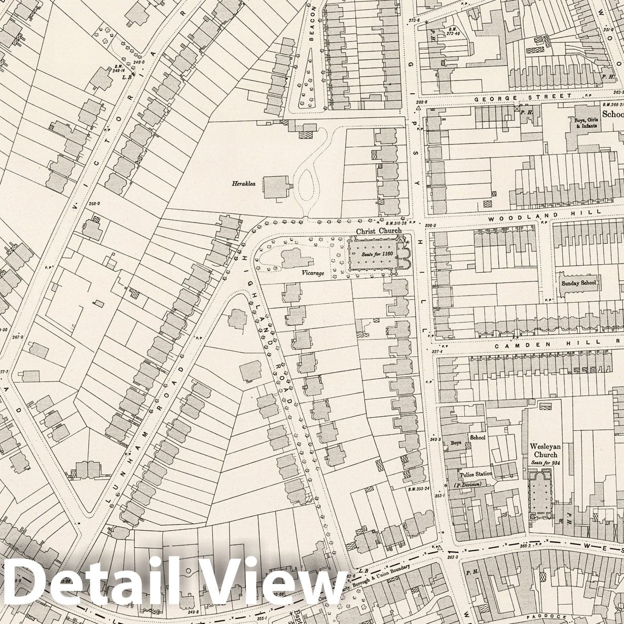 London, Sheet XV.26 - Survey Map, 1895 - Ordnance Survey Historical Print