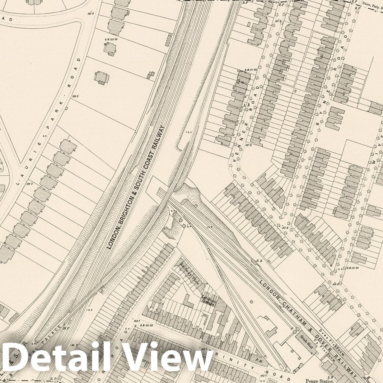 London - Survey Map, 1895 - Ordnance Survey Historical Reproduction