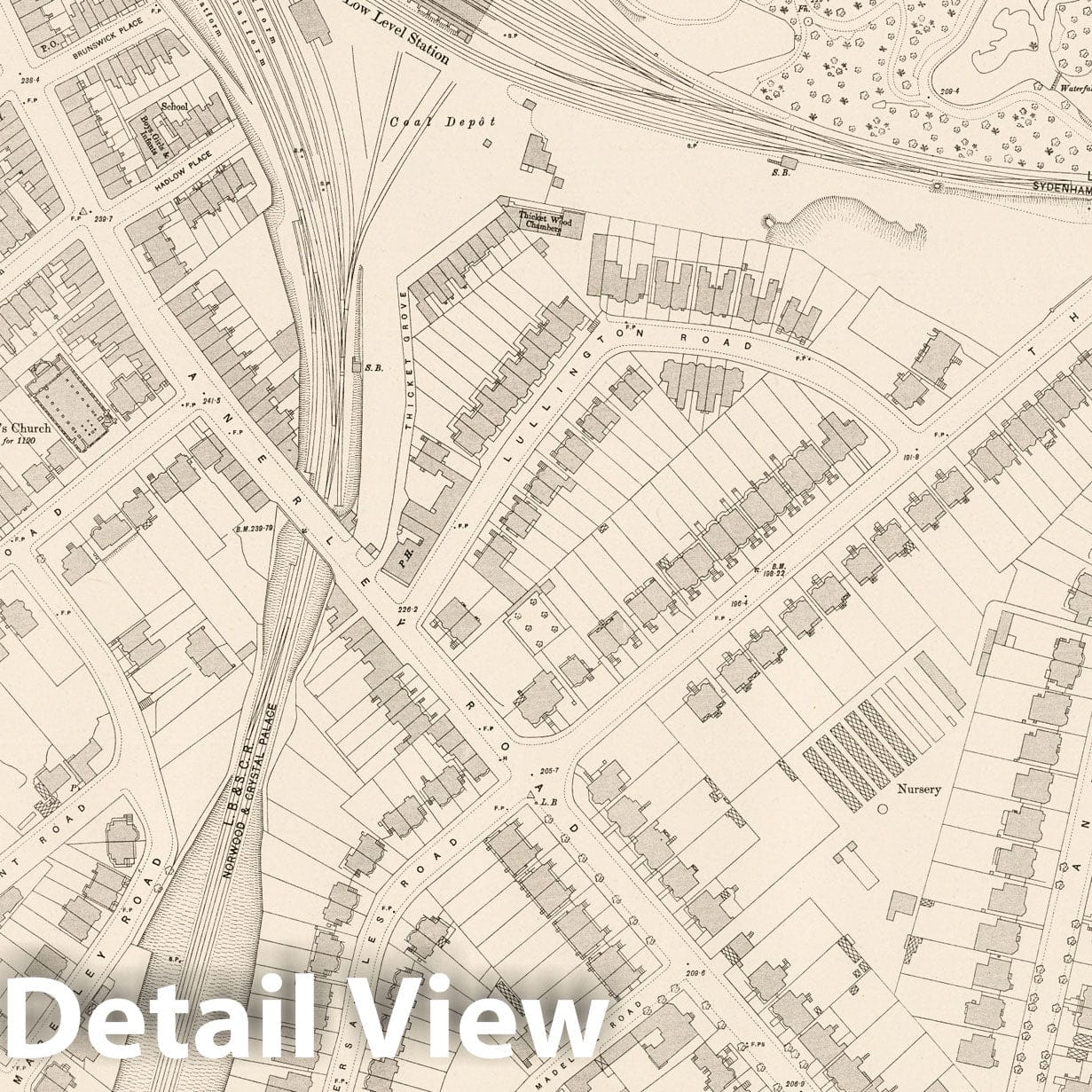 London - Survey Map, 1896 - Ordnance Survey Historical Map Print