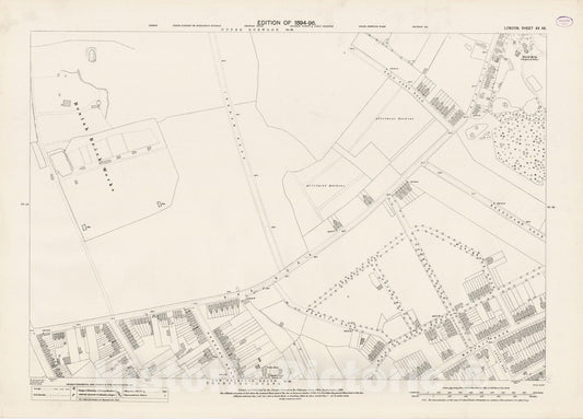 Historic Map : London (England), City Atlas Map, London Sheet XV.45 1896 - Vintage Wall Art