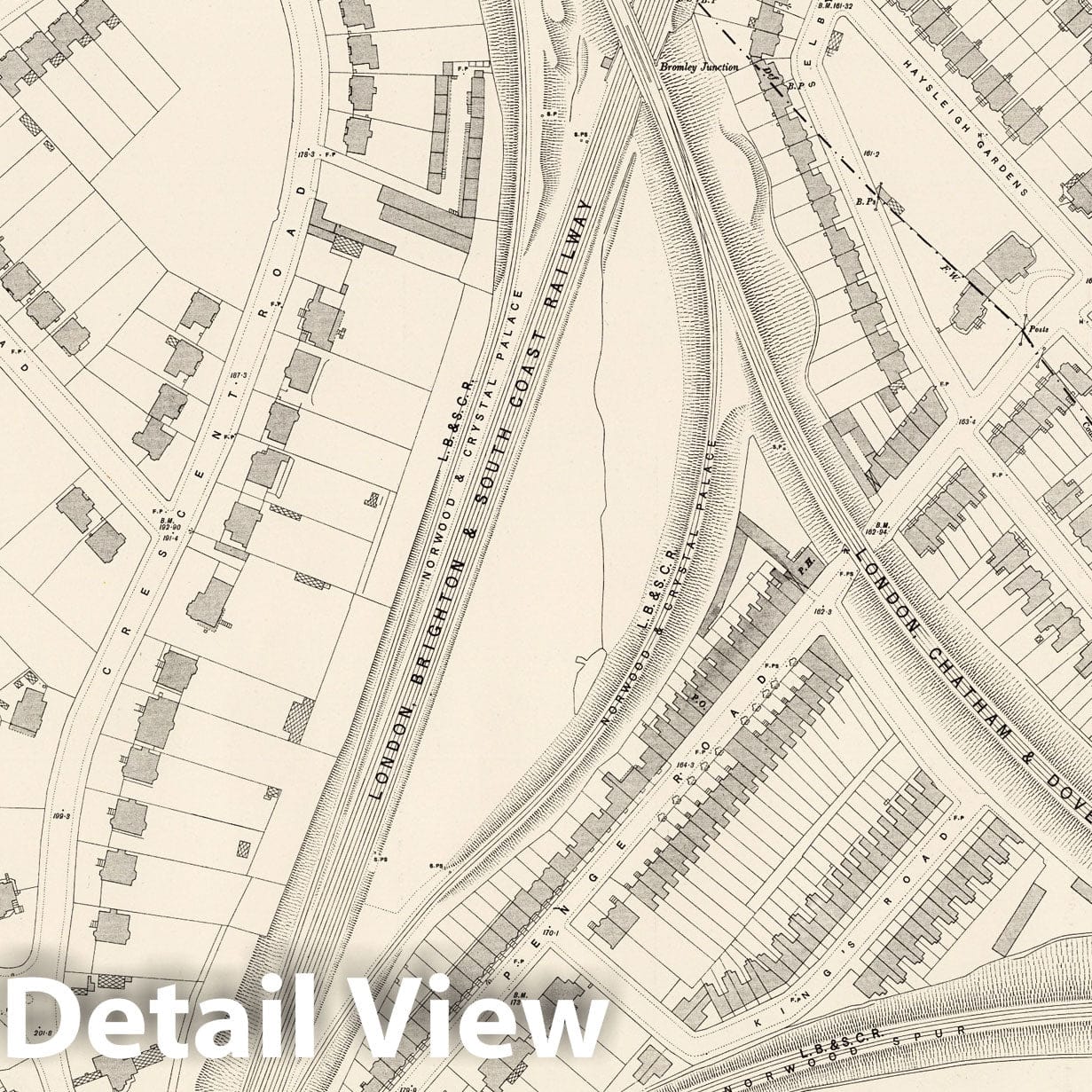 London, Sheet XV.57 - Survey Map, 1895 - Ordnance Survey Historical Print