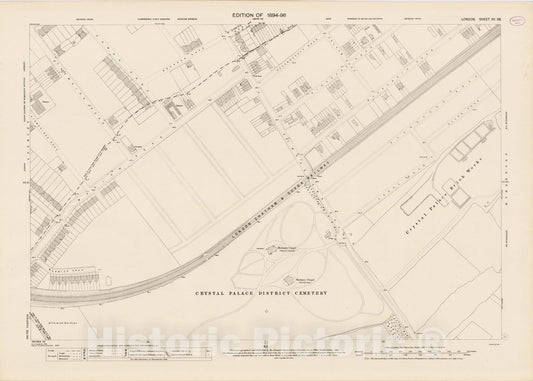 Historic Map : London (England), City Atlas Map, London Sheet XV.58 1895 - Vintage Wall Art