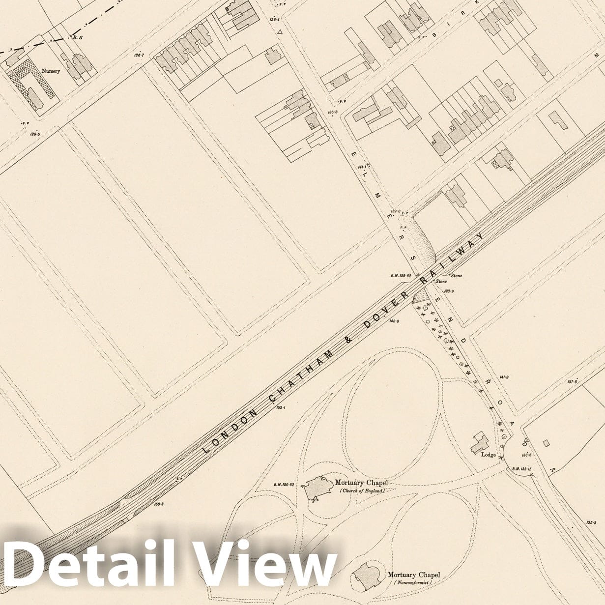 London, Sheet XV.58 - Survey Map, 1895 - Ordnance Survey Print