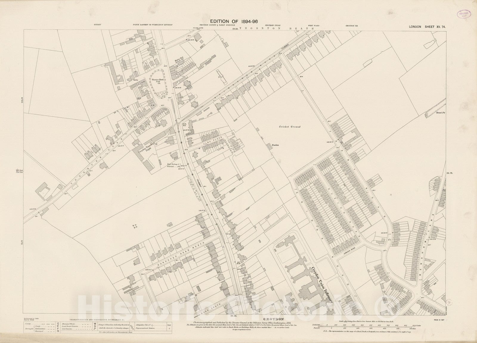 Historic Map : London (England), City Atlas Map, London Sheet XV.74 1895 - Vintage Wall Art