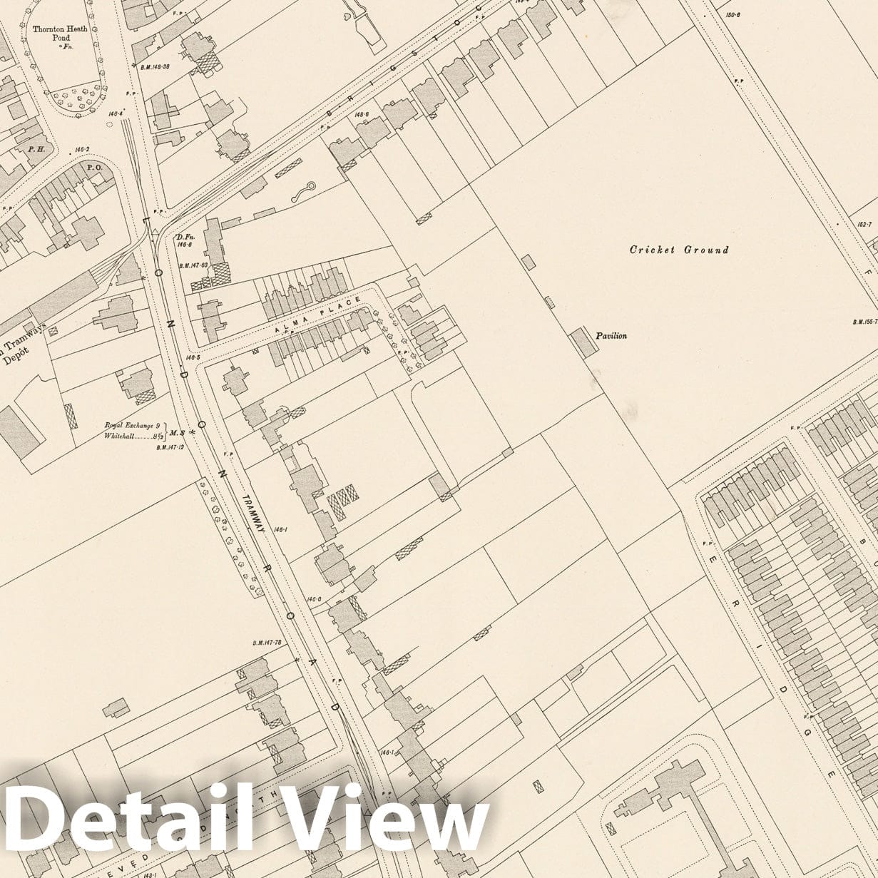 London, Sheet XV.74 - Survey Map, 1895 - Ordnance Survey Historical Print