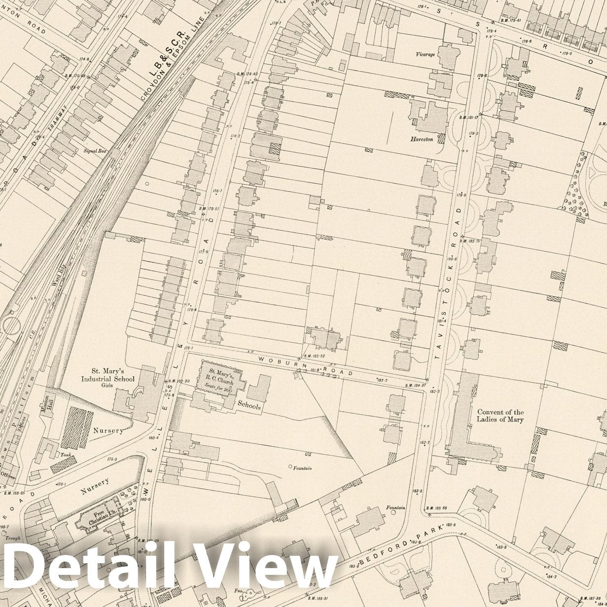 London Sheet XV.95 - Ordnance Survey Map 1896 - Historical City Plan Print