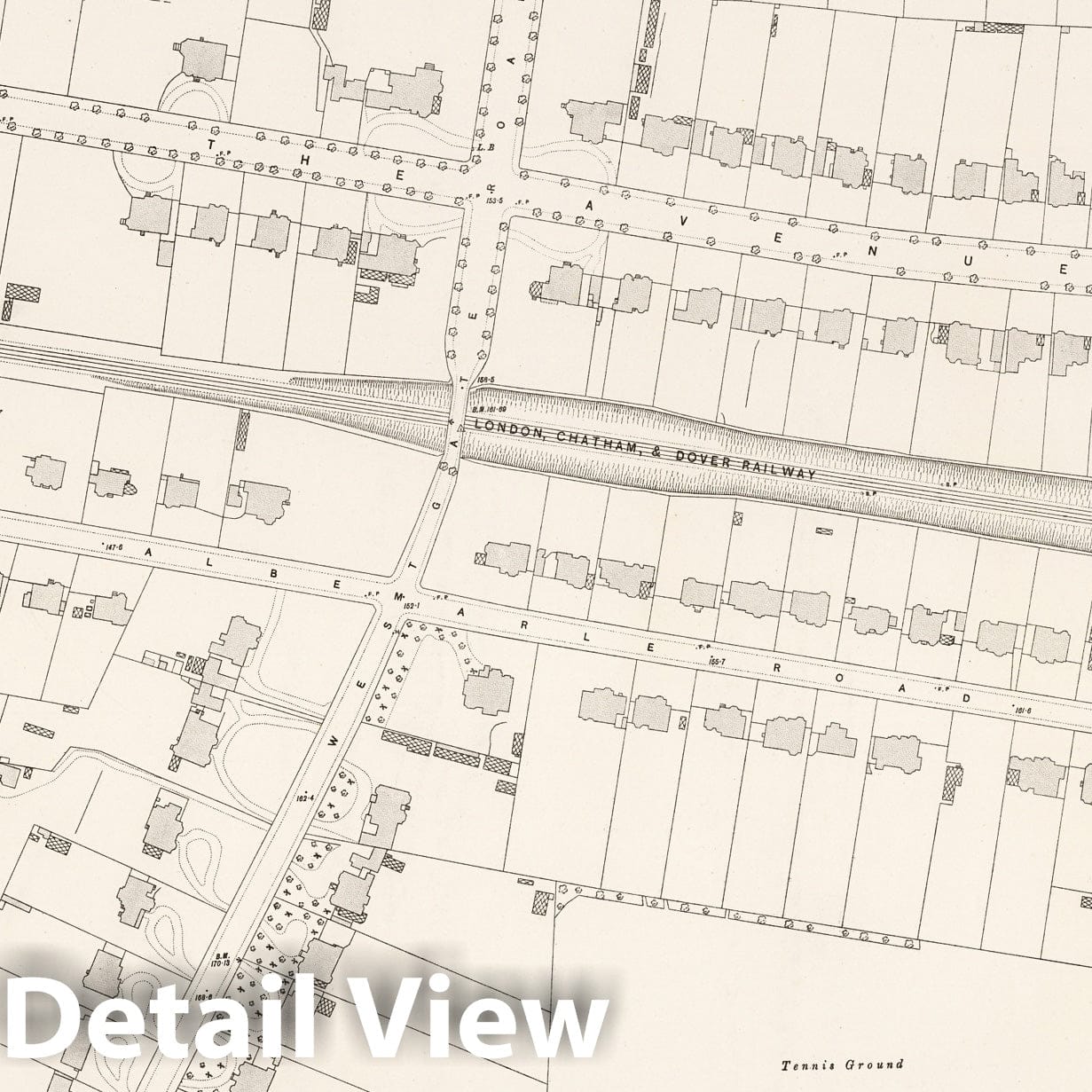 London, Sheet XVI.41 - Survey Map, 1895 - Ordnance Survey Historical Print