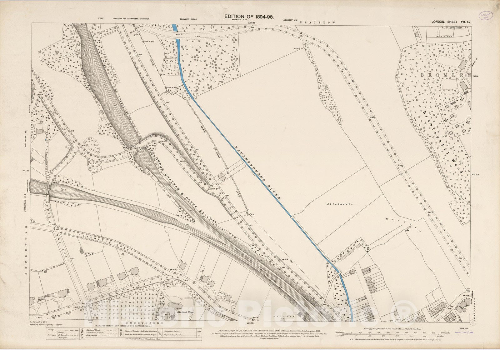 Historic Map : London (England), City Atlas Map, London Sheet XVI.42 1895 - Vintage Wall Art