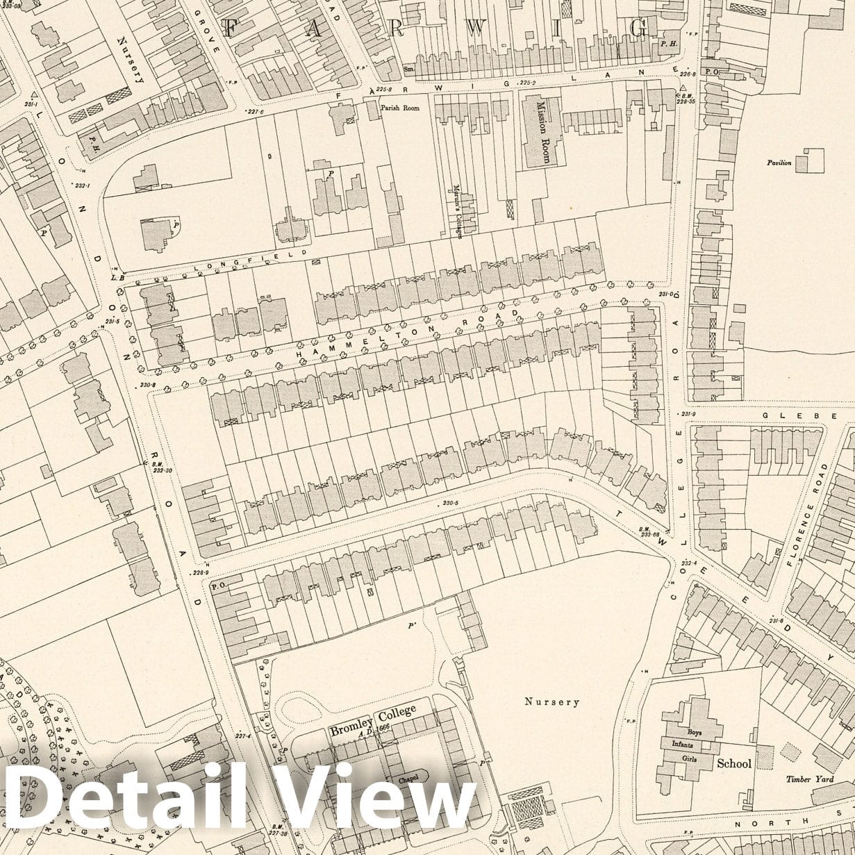 London, Sheet XVI.43 - Survey Map, 1895 - Ordnance Survey Historical Print