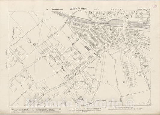 Historic Map : London (England), City Atlas Map, London Sheet XVI.63 1895 - Vintage Wall Art