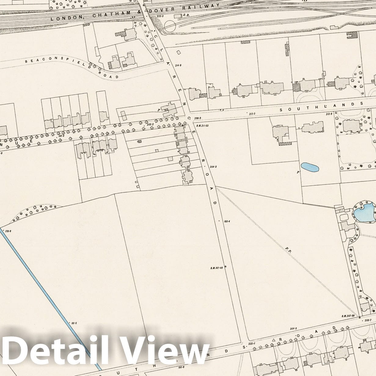 London, Sheet XVI.65 - Ordnance Survey Map, 1895 - Historical Map Print