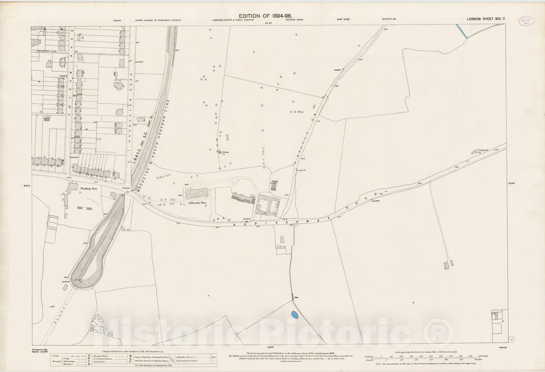 Historic Map : London (England), City Atlas Map, London Sheet XVII.7 1895 - Vintage Wall Art