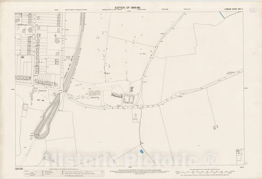 Historic Map : London (England), City Atlas Map, London Sheet XVII.7 1895 - Vintage Wall Art