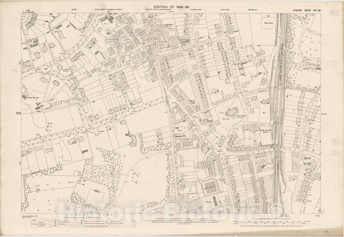 551383 Historic Map : London (England), City Atlas Map, London Sheet XVII.25 ...