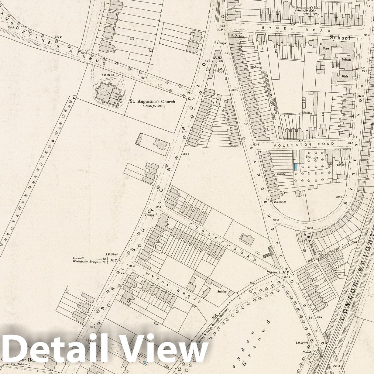 London, England - Sheet XVII.45, 1895 - Ordnance Survey Historical Map Print