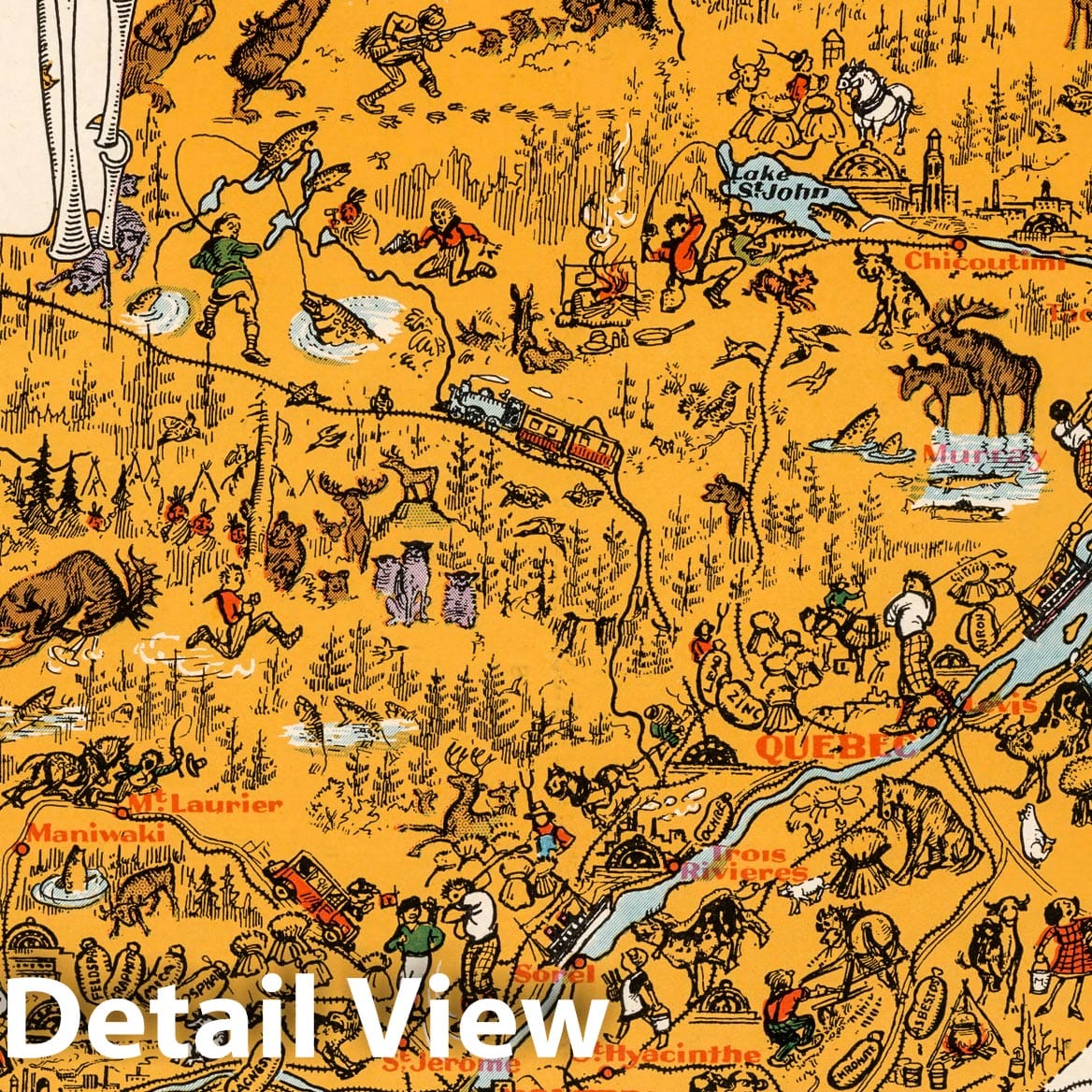 Quebec - Pictorial Map, 1929 - Historical Map Print