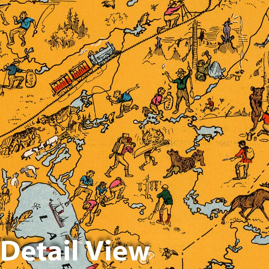 Manitoba - Pictorial Map, 1929 - Historical Map Reproduction