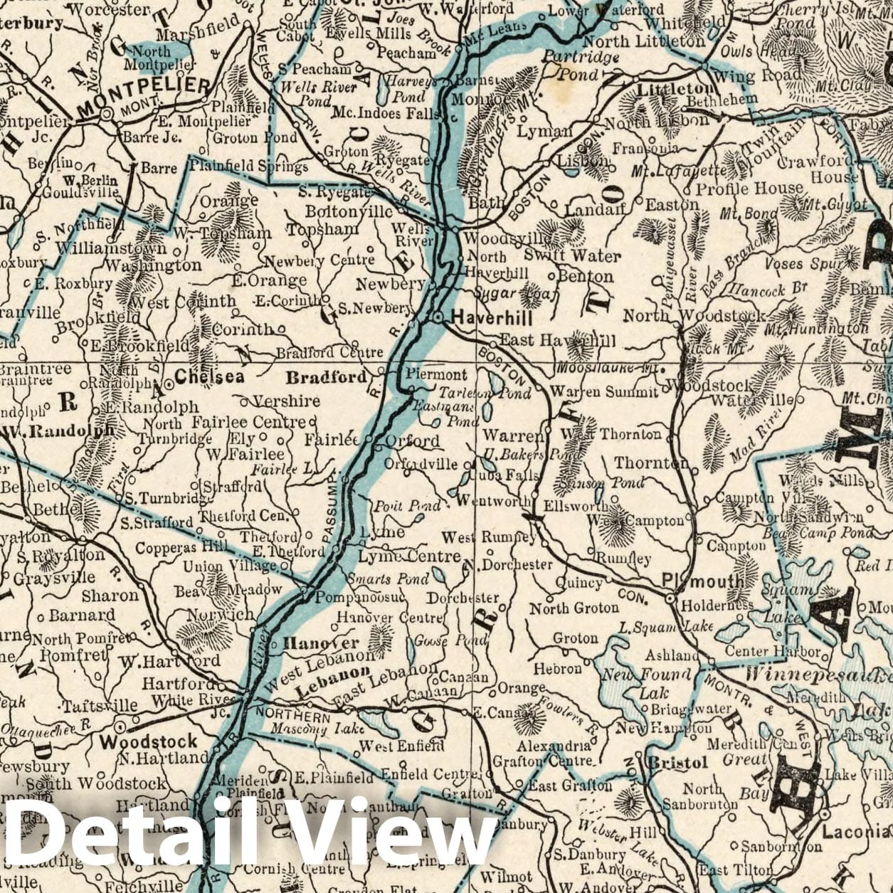 New Hampshire and Vermont - Boundary Map, 1893 - Columbian World's Fair Atlas