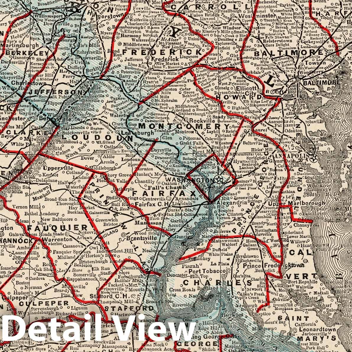 Maryland and Delaware - Boundary Map, 1893 - Historical Atlas Print