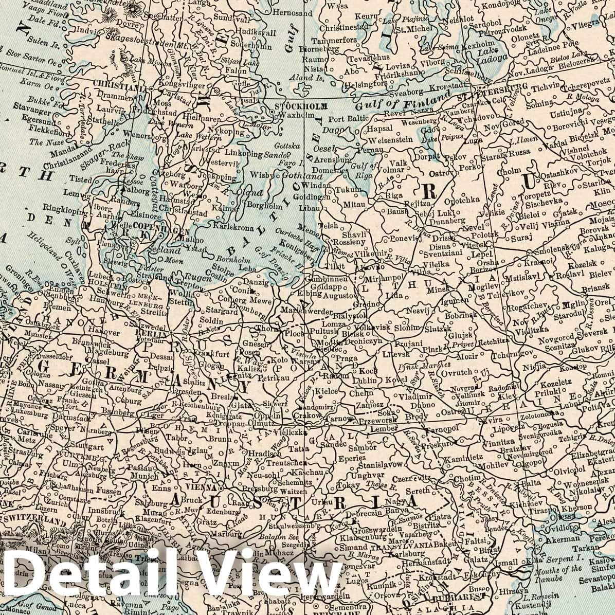 Europe, 1893 - Columbian World's Fair Atlas Historical Map Print