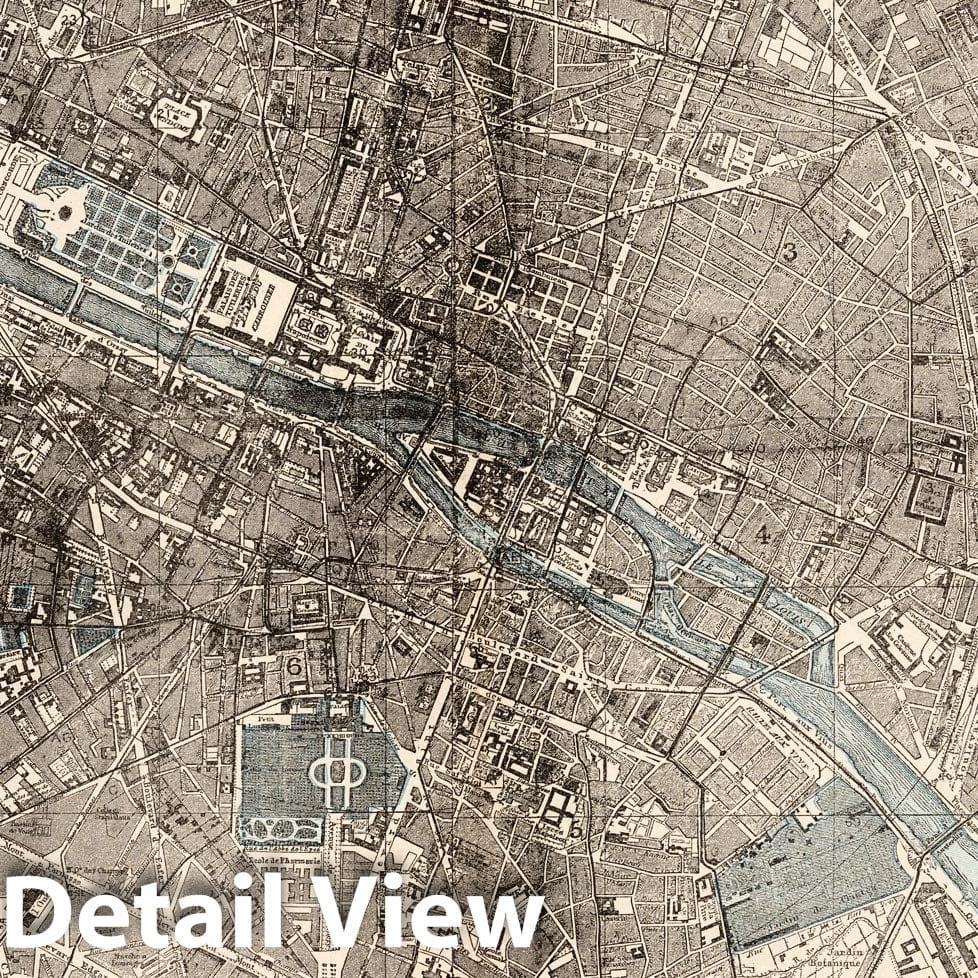 Paris - Railroad Map, 1893 - Historical Map Print