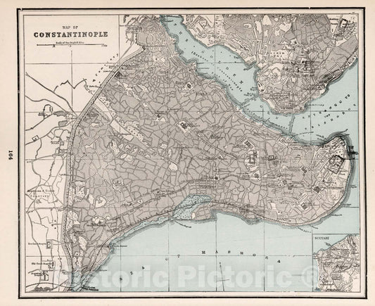 Historic Map : Map of Constantinople, 1893 - Vintage Wall Art