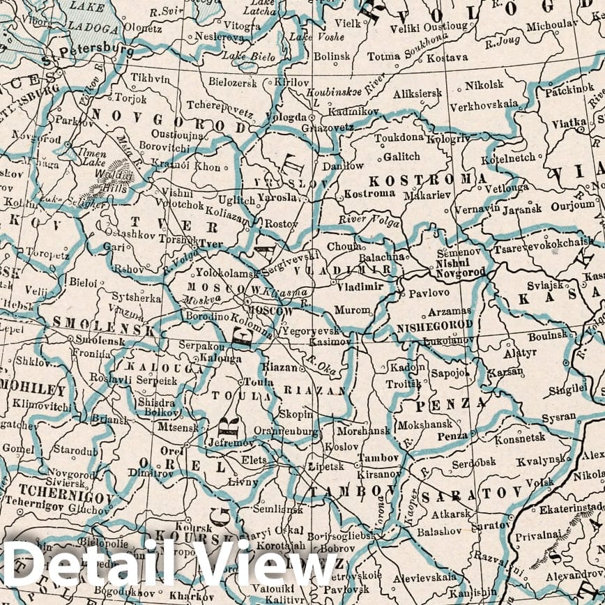 Russia, 1893 - Columbian World's Fair Atlas Map Print