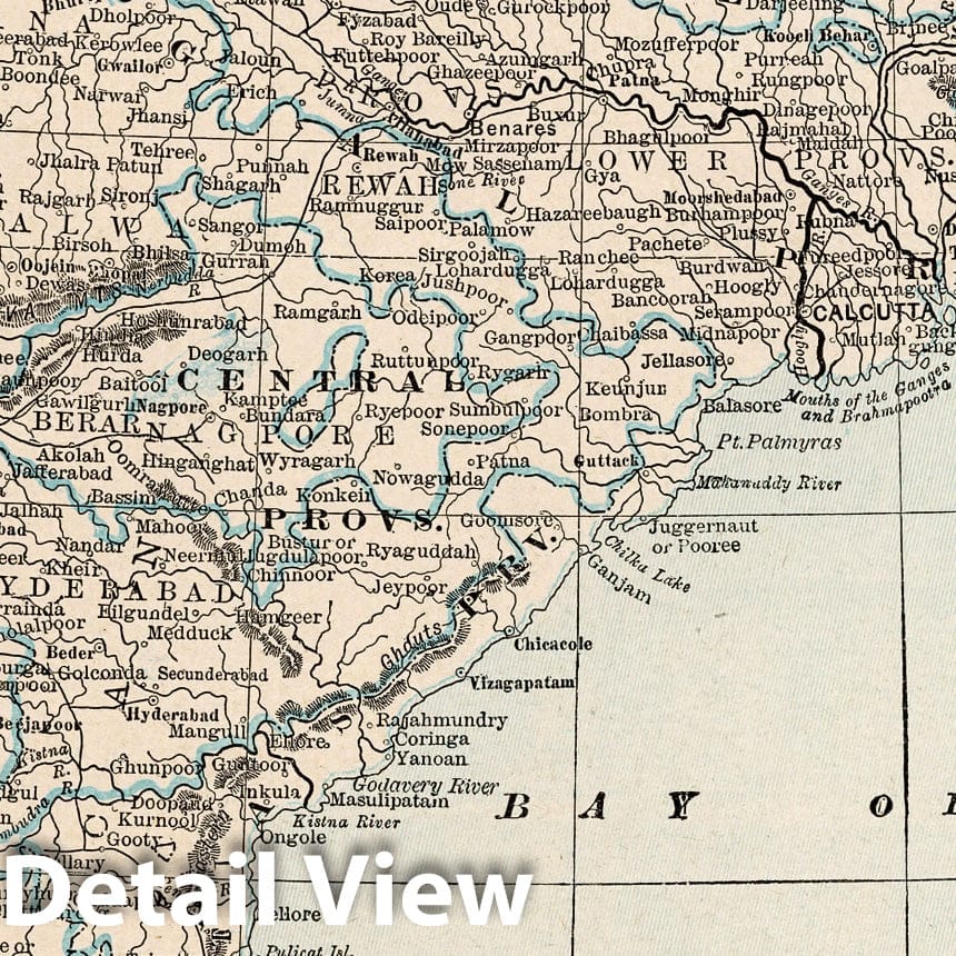 India, 1893 - Historical Map Print from Columbian World's Fair Atlas