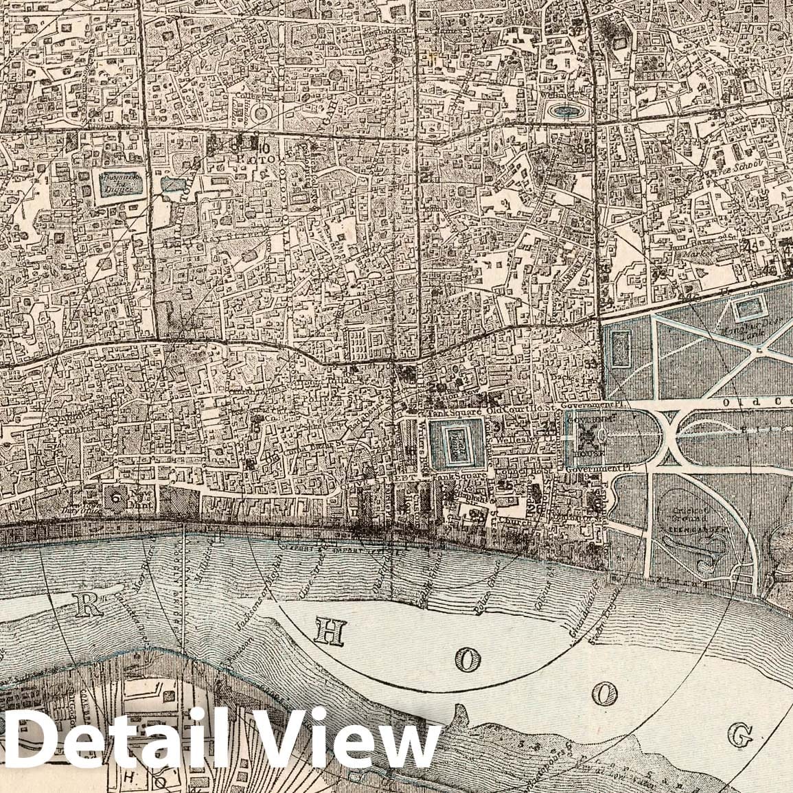Calcutta, India - Road Map, 1893 - Historical Map Print
