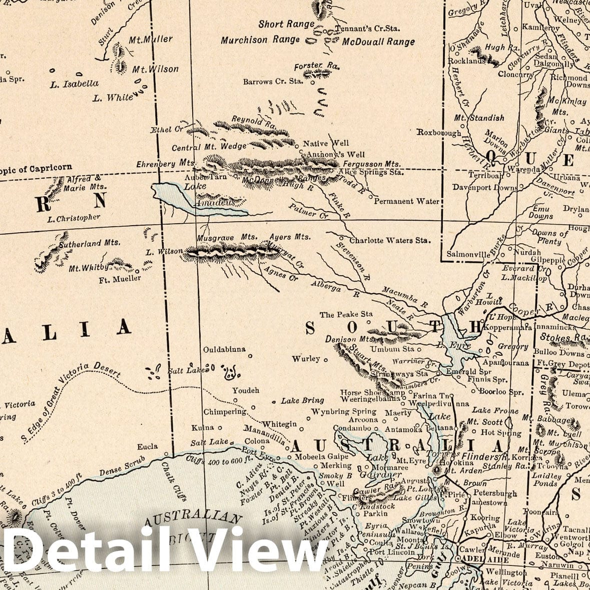 Australia and Tasmania, 1893 - Historical Map Print