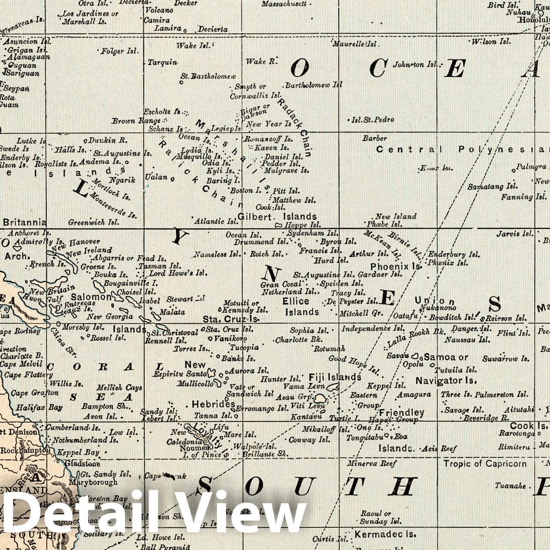 Oceania, 1893 - Historical Map Print from World's Fair Atlas