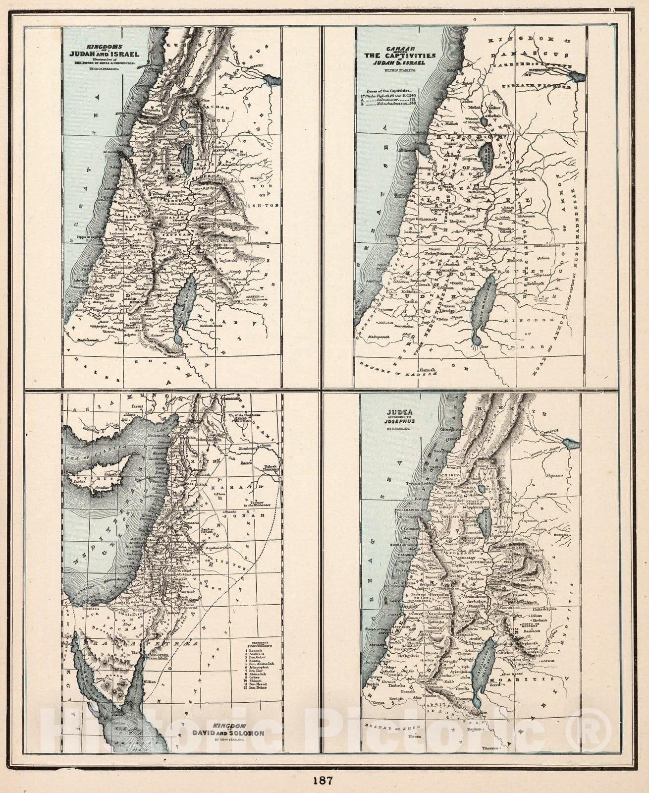 Historic Wall Map : World Atlas Map, Canaan, Holy Land 1893 - Vintage Wall Art