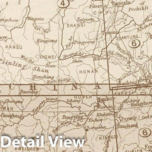 China - Southern Section, 1923 - Historical Map Print