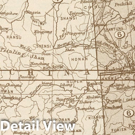 China - Eastern Section, 1923 - Historical Map Print
