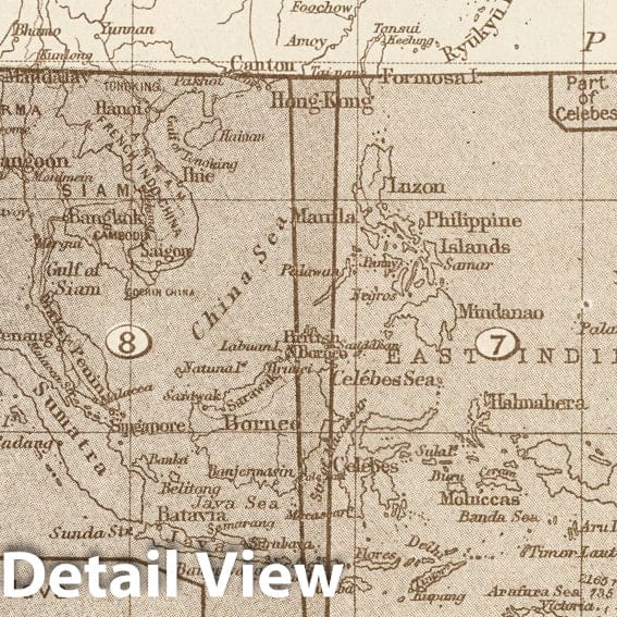 Farther India and East Indies - Western Section, 1923 - Historical Map Print