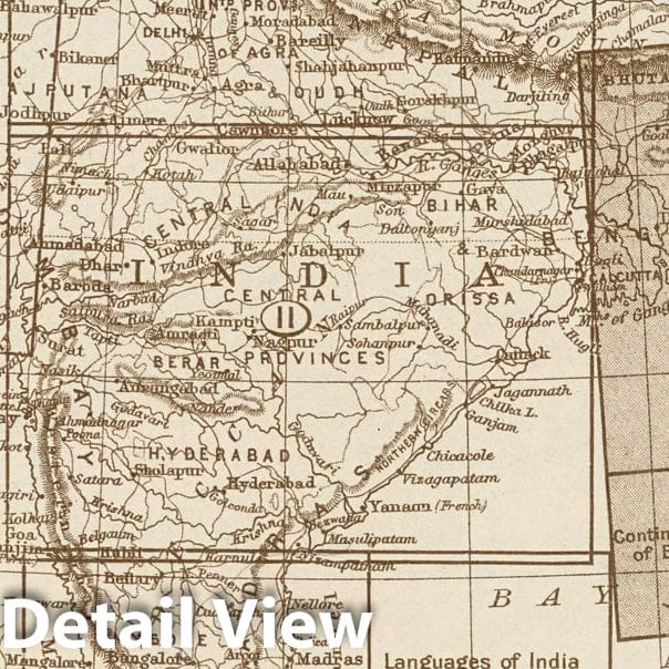 India - Eastern Section, 1925 - Historical Map Print